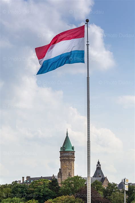 Luxembourgish Flag In Luxembourg City Stock Images Luxembourg