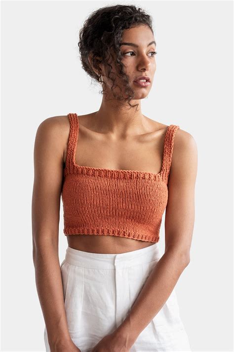 Square Neck Crop Top Minimal Knit Top Cropped Yoga Top Hand Etsy Knit Bralette Top Knit Top