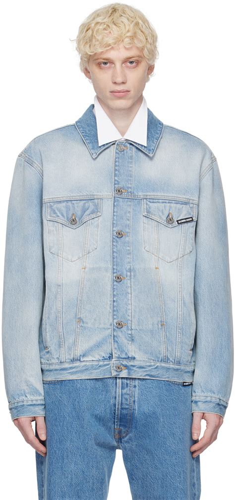 Vtmnts Blue Embroidered Denim Jacket Vtmnts