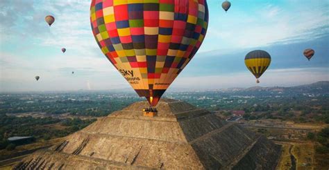 From Mexico City Teotihuacan Hot Air Balloon With Pyramids