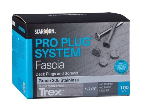 Pro Plug System Trex Foggy Wharf Fascia Plugs 100 Plugs 100 Stainless Screws Ebay