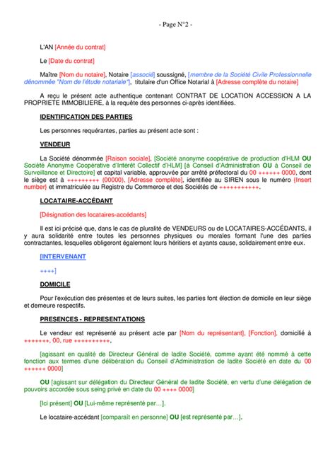 Exemple De Contrat De Location Accession DOC PDF Page 2 Sur 20