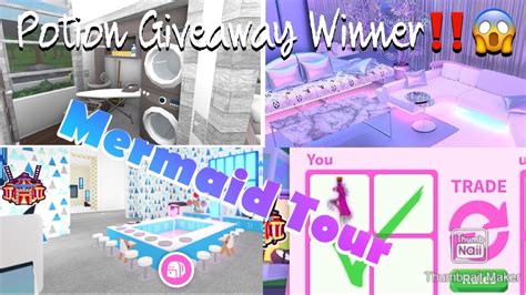 Adopt Me Mermaid House Tour Ride Potion Giveaway Winner Youtube