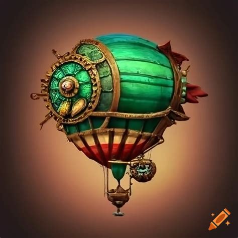 Steampunk Winged Airship In Chavin Style On Craiyon