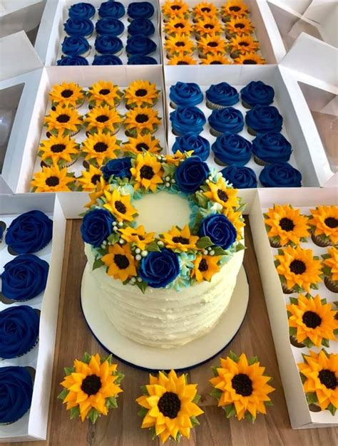 Sunflower Cupcakes Sunflower Party Sunflower Themed Wedding