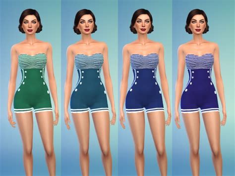 The Sims Resource Rockabilly Swimsuit Part 1 By Jaru • Sims 4 Downloads