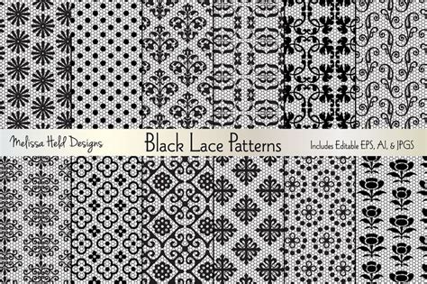 Black Lace Patterns With Gold Foil