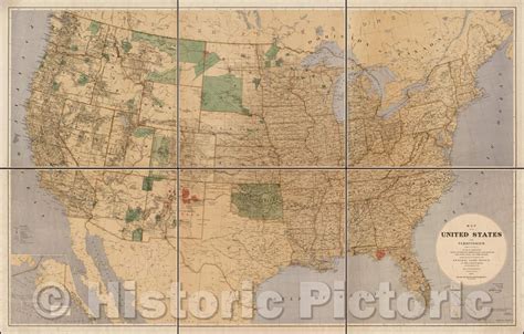 Historic Map United States And Territories Showing The Extent Of Pu Historic Pictoric