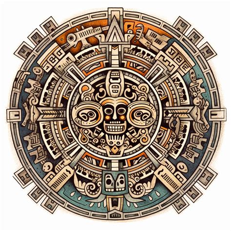 Aztec Calendar 1, Maya Art, Tattoo Design, Tribal, Digital Print - Etsy