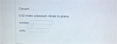 Solved Convert 1 0 Moles KBr To Grams Number Chegg