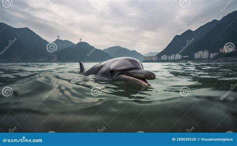 Last Photograph of the Baiji Dolphin in the Yangtze River Stock Illustration - Illustration of ...