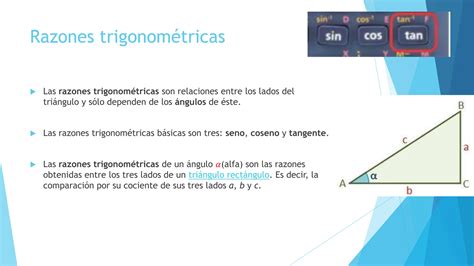 Ppt Razones Trigonom Tricas Definiciones Y Ejemplos Ppt