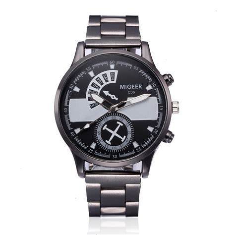 Feledorashia Watch For Men Fathers Day Ts Fashion Man Crystal Stainless Steel Analog Quartz