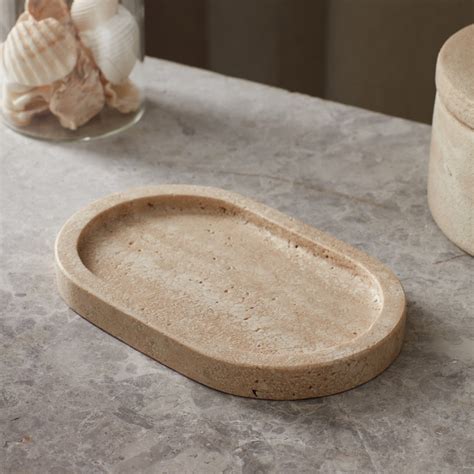 Travertine Oval Tray