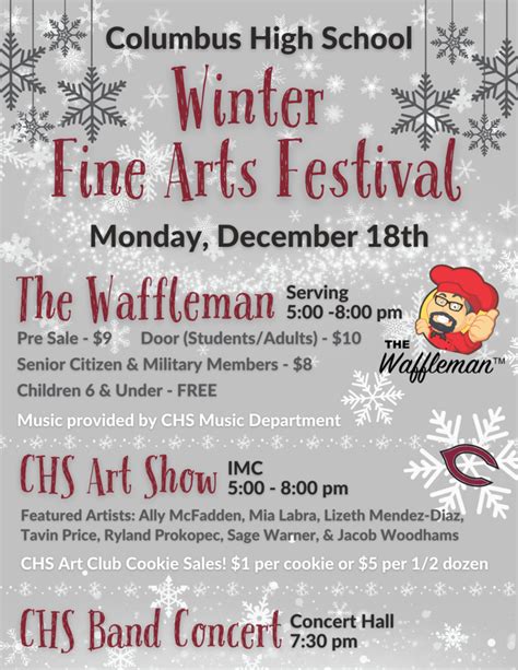 December 18, 2023 Winter Fine Arts Festival Information | Columbus High ...