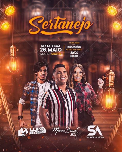 Flyer Show Sertanejo Cantores Social Media Psd Edit Vel Zip Social