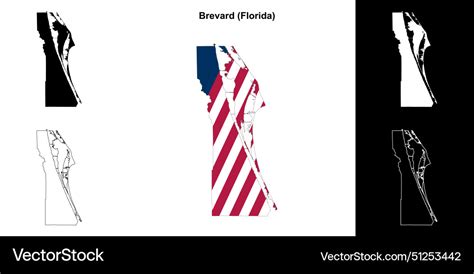 Brevard Outline Map Royalty Free Vector Image Vectorstock