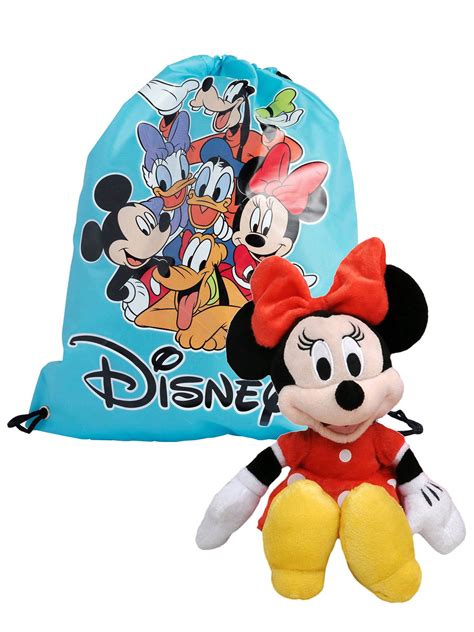 Minnie Mouse Plush Doll Toy Red W 15 Drawstring Sling Bag Disney