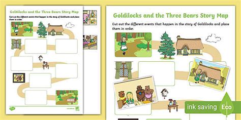 Goldilocks And The Three Bears Cut And Stick Story Map Activity