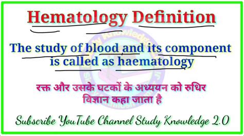 Introduction To Hematology What Is Hematology Hematology Definition