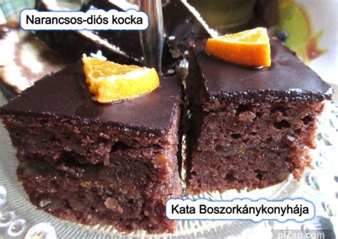 Narancsos diós kocka Kissné Zilahi Katalin receptje Cookpad receptek