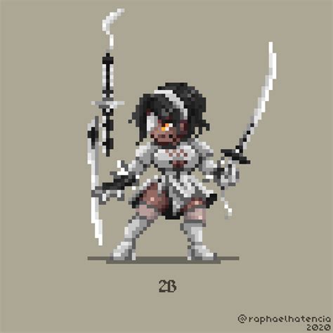 Raphael Hatencia 2b Nier Automata Pixel Art