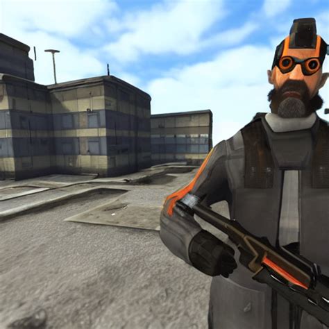 Prompthunt Gordon Freeman Plays Csgo And Kill Gman From Half Life From