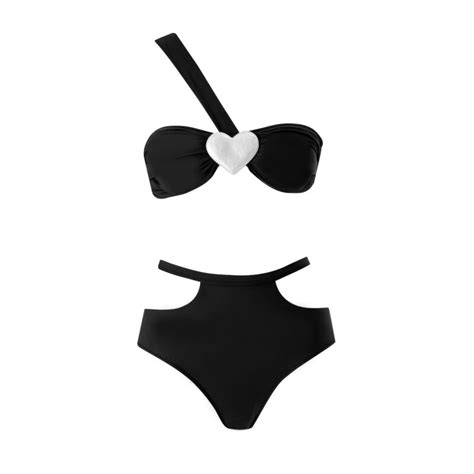 Lovekini Carolina Black Bikini With Sea Shell Accessory