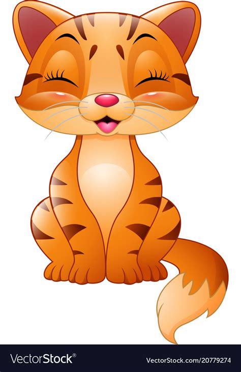 Cartoon Funny Cat Royalty Free Vector Image VectorStock