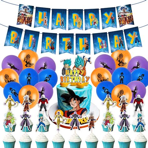 44 Pcs Dragon Ball Theme Birthday Party Decorations Kit 2 Pack For