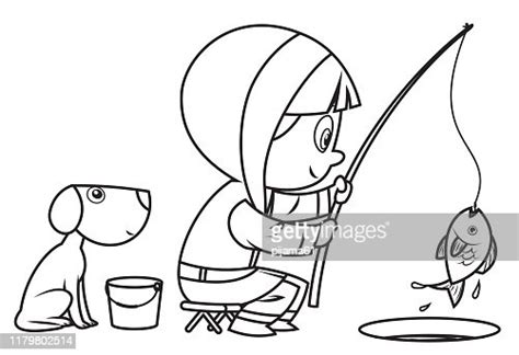 Girl Fishing Coloring Pages