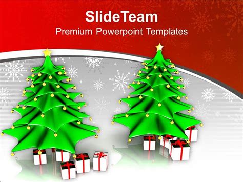 Two Christmas Tree With Gifts Powerpoint Templates Ppt Themes And ...