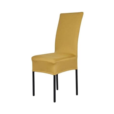 An Upholstered Yellow Chair With Black Legs