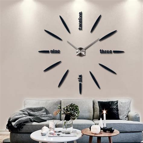 Diy Wall Clock Large Frameless Modern Design Watch Clock Home Bedroom