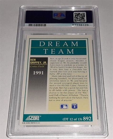 1991 Score 892 Ken Griffey Jr Dream Team Card Graded PSA 9 Mint EBay