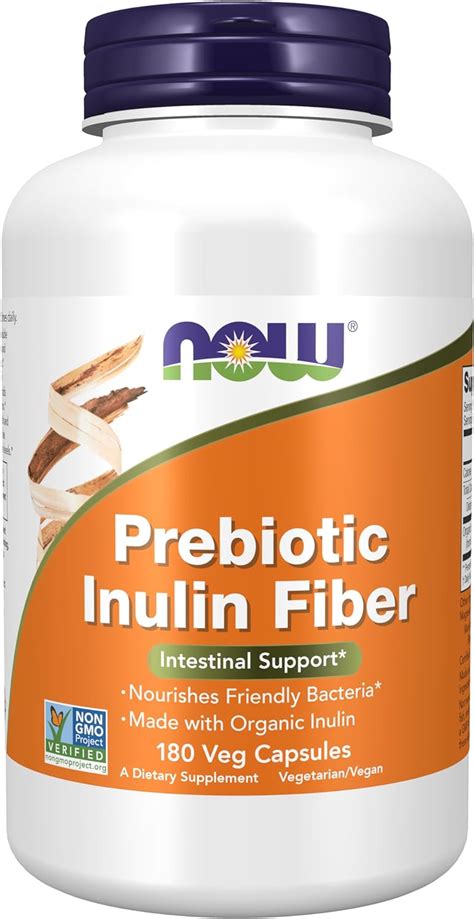 Amazon NOW Foods Supplements Prebiotic Inulin Fiber Intestinal