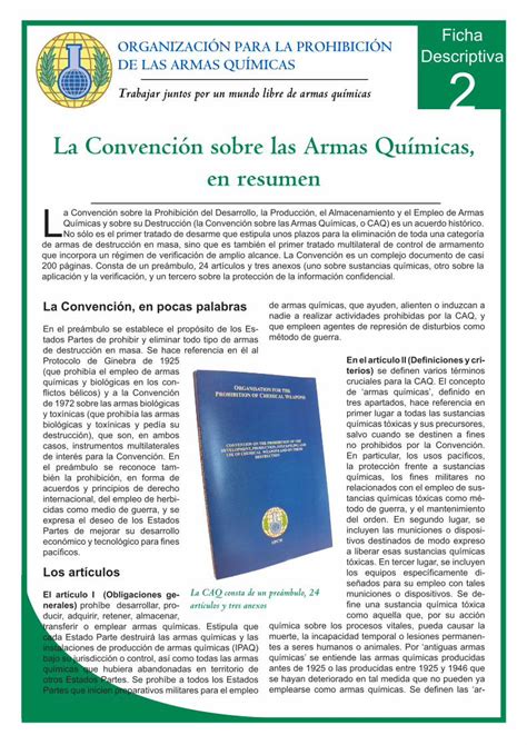 PDF La Convención sobre las Armas Químicas en resumen Ficha