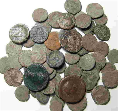 A lot of 50+ uncleaned ancient Roman bronze coins