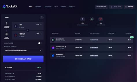 How To Convert Ethereum To TRON And Swap TRX To USDT On RocketX
