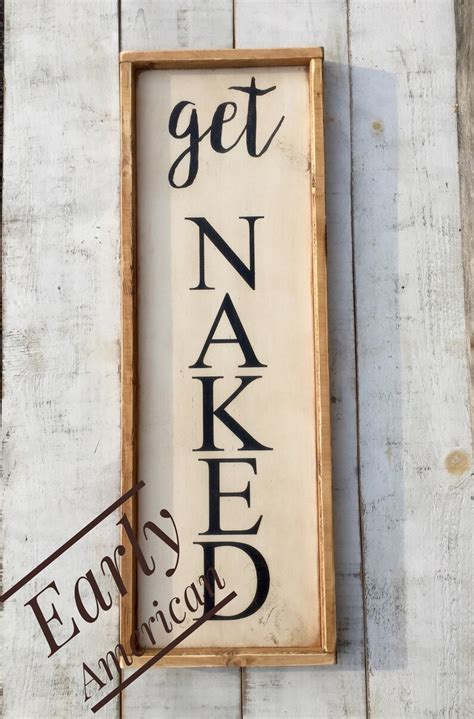 Get Naked Bathroom Sign Bathroom Decor Wood Sign Etsy