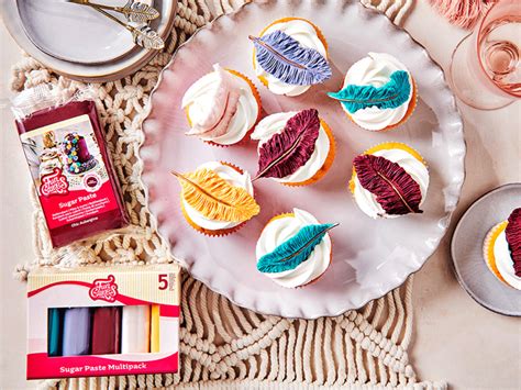 Chic Aubergine Feather Cupcakes FunCakes