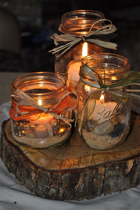 Fall Table Candle Centerpieces