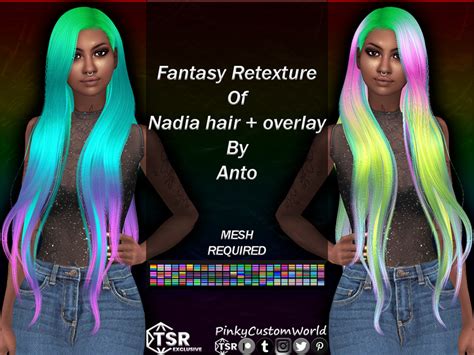 The Sims Resource Fantasy Retexture Of Nadia Hair Overlay By Anto