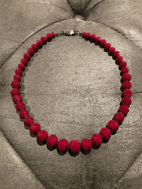 Rich Red Faceted Crystal Statement Necklace Graduate Gem