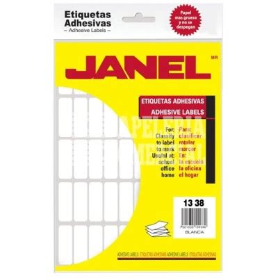 Papelería Comercial ETIQUETAS AUTOADHERIBLES BLANCAS JANEL 13 38 6