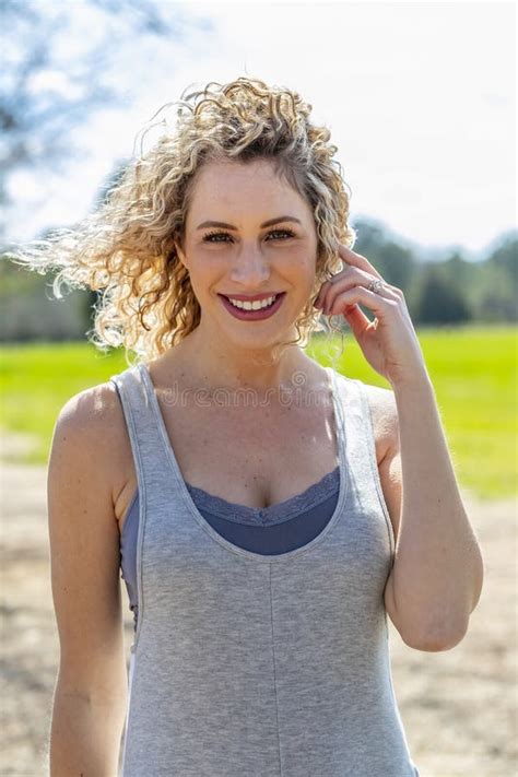 Pregnant Blonde Model At A Local Park Stock Image Image Of Harmony Couple