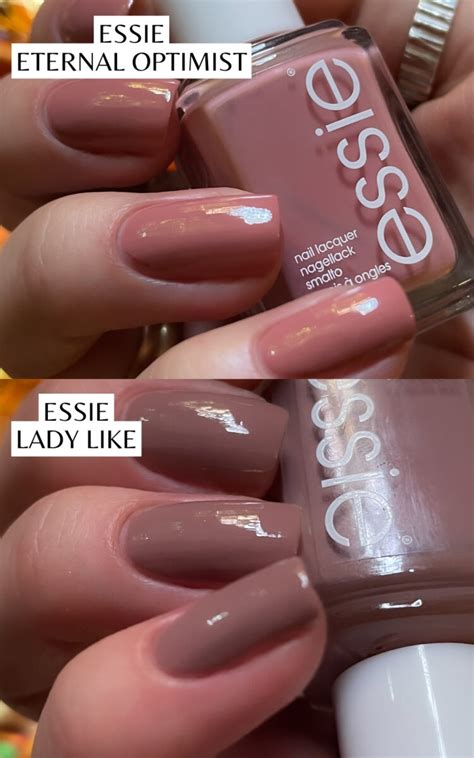 Nude Nails Essie Lady Like Vs Eternal Optimist Swatches Sammie Etc