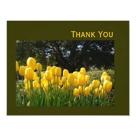 Yellow Tulips Thank You Card Zazzle