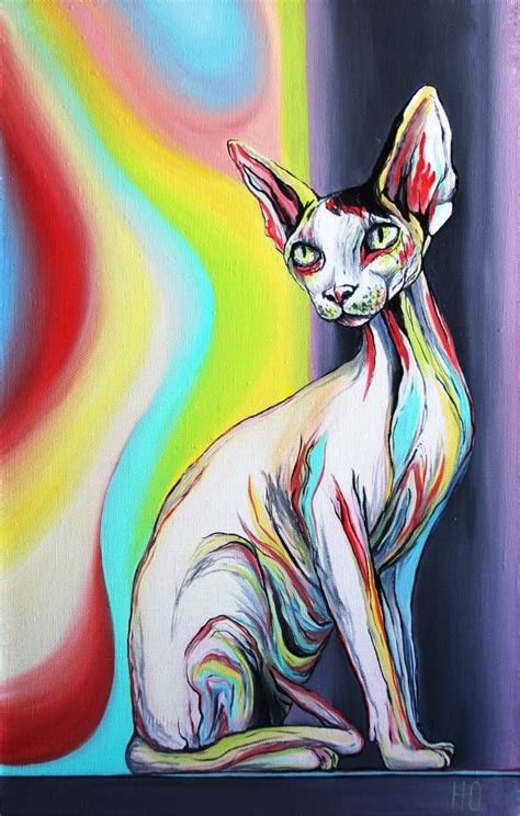 Картина : Сфинкс. Автор Наталья Юршина | Cat art, Cross paintings ...