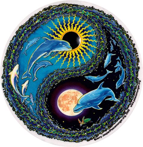 Dolphin Flight Yin Yang Window Sticker Decal Peace Resource Project